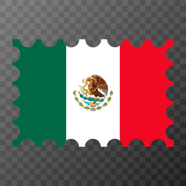 Sello Postal Con Bandera México Ilustración Vectorial — Vector de stock