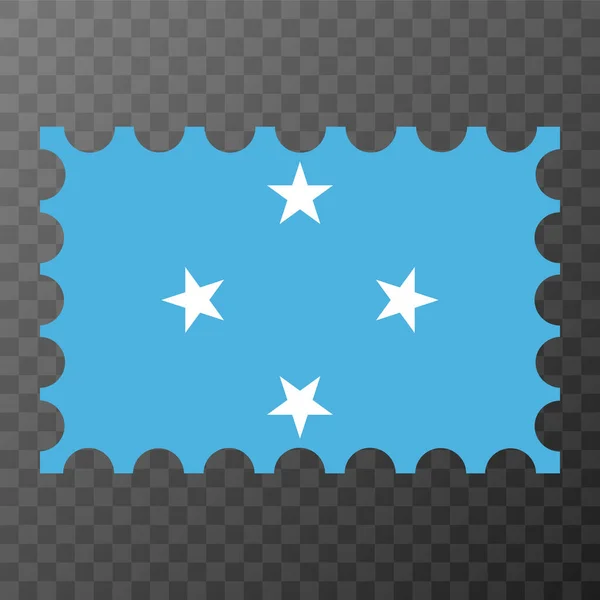 Carimbo Postal Com Bandeira Micronésia Ilustração Vetorial — Vetor de Stock