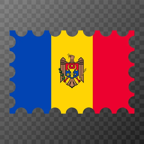Poststämpel Med Moldaviens Flagga Vektorillustration — Stock vektor