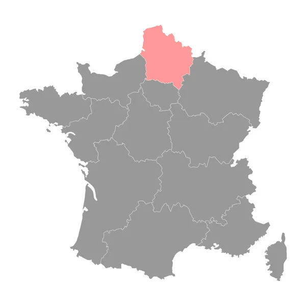 Hauts France Haritası Fransa Bölgesi Vektör Illüstrasyonu — Stok Vektör