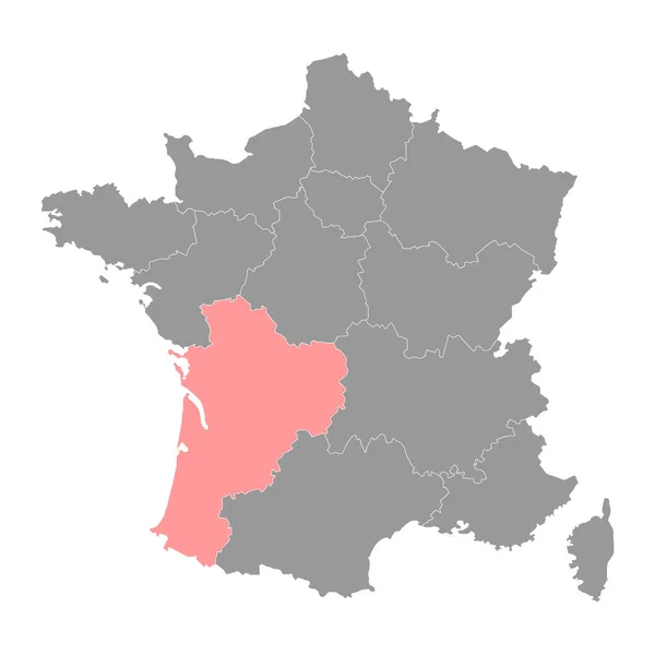 Karta Över Nouvelle Aquitaine Regionen Frankrike Vektorillustration — Stock vektor