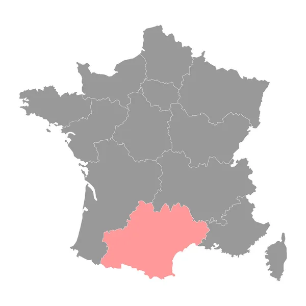 Occitanie Haritası Fransa Bölgesi Vektör Illüstrasyonu — Stok Vektör
