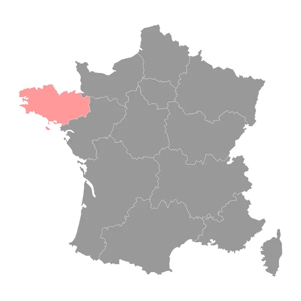 Harta Bretagne Regiunea Franţei Ilustrație Vectorială — Vector de stoc
