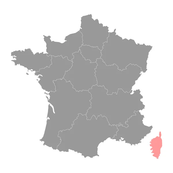 Korsekarta Regionen Frankrike Vektorillustration — Stock vektor