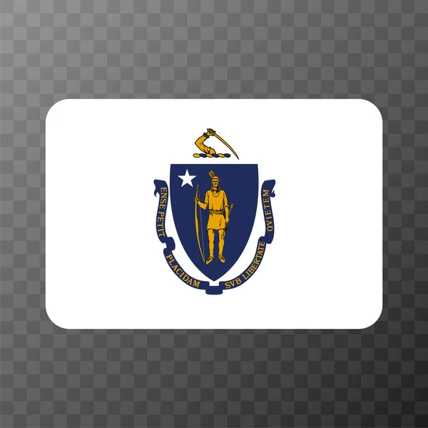 Massachusetts State Flag Vector Illustration — Vector de stock