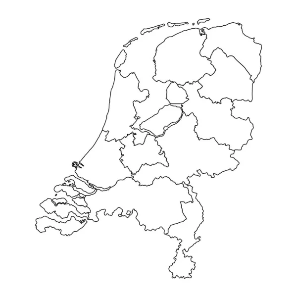 荷兰与各省的地图 矢量说明 — 图库矢量图片