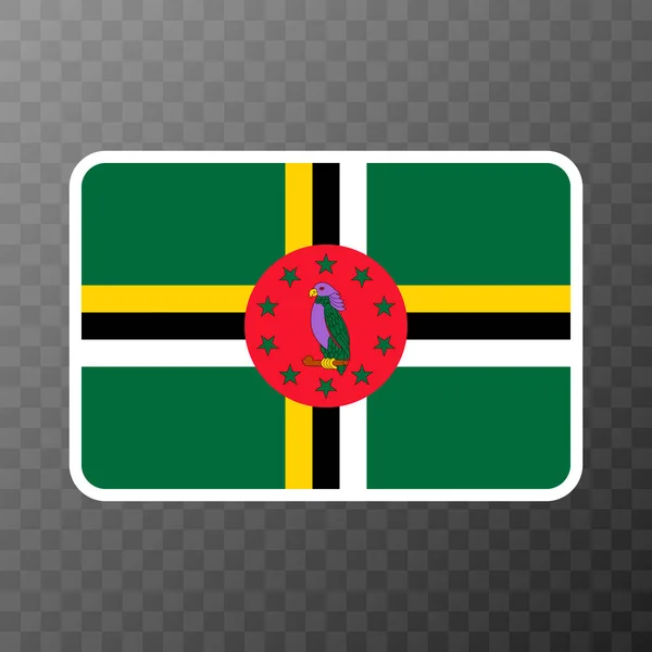 Dominica Flagga Officiella Färger Och Proportioner Vektorillustration — Stock vektor