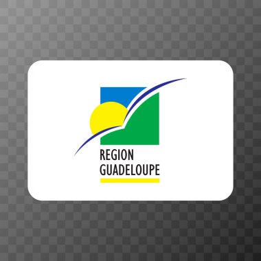 Guadeloupe bayrağı, resmi renkler ve oranlar. Vektör illüstrasyonu.