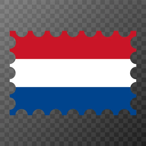 Poštovní Známka Nizozemskou Vlajkou Vektorová Ilustrace — Stockový vektor