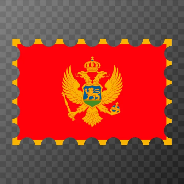 Briefmarke Mit Montenegro Flagge Vektorillustration — Stockvektor