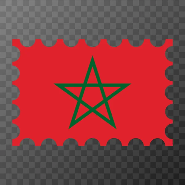 贴有摩洛哥国旗的邮票 矢量说明 — 图库矢量图片