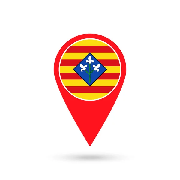 Puntero Mapa Con Bandera Lleida Provincias España Ilustración Vectorial — Archivo Imágenes Vectoriales