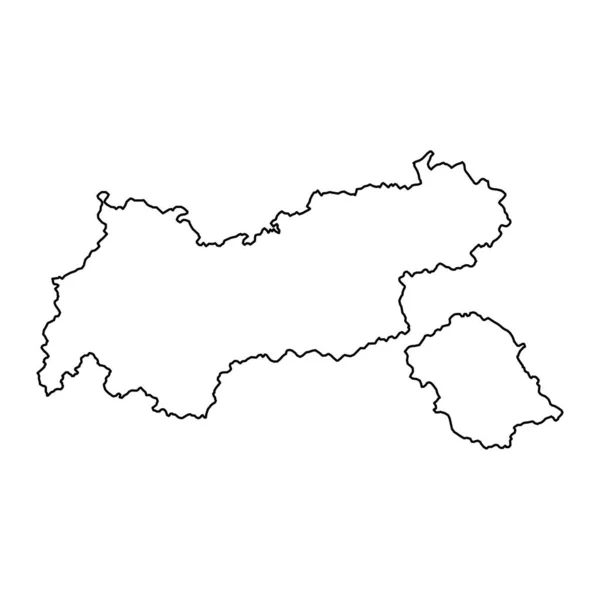 Avusturya Nın Tyrol Eyalet Haritası Vektör Illüstrasyonu — Stok Vektör