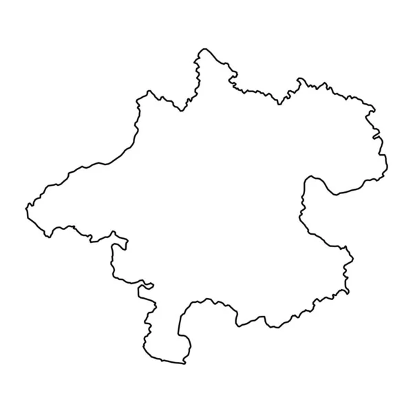 Avusturya Nın Yukarı Avusturya Eyalet Haritası Vektör Illüstrasyonu — Stok Vektör