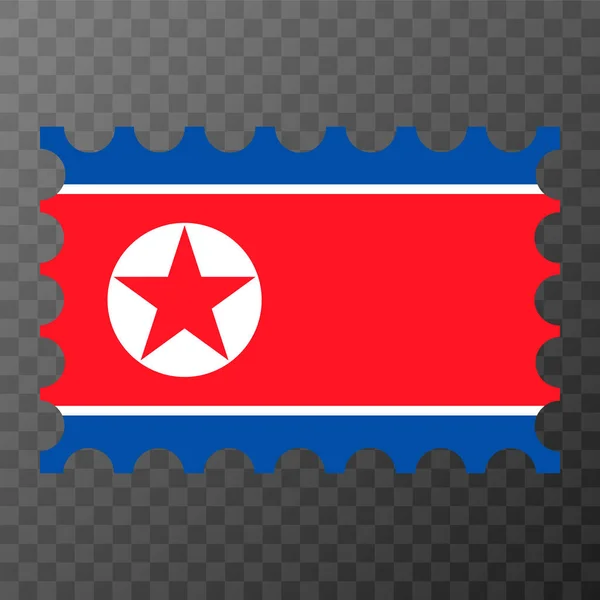 Carimbo Postal Com Bandeira Coreia Norte Ilustração Vetorial —  Vetores de Stock