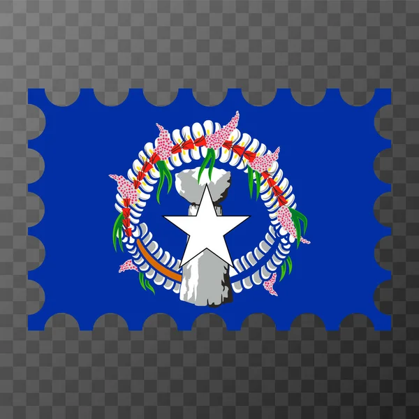Почтовая Марка Флагом Северных Марианских Островов Векторная Иллюстрация — стоковый вектор