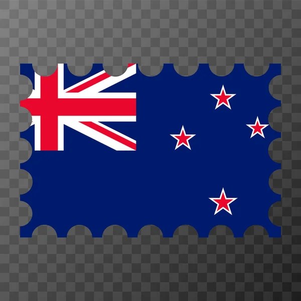 Sello Postal Con Bandera Nueva Zelanda Ilustración Vectorial — Archivo Imágenes Vectoriales