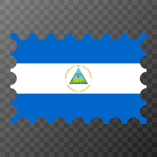 Поштова Марка Прапором Нікарагуа Приклад Вектора — стоковий вектор