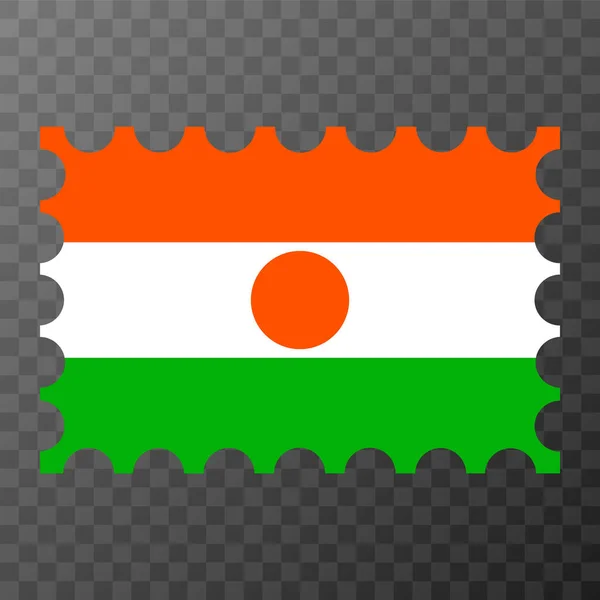 Postagestämpel Med Nigerflagga Vektorillustration — Stock vektor