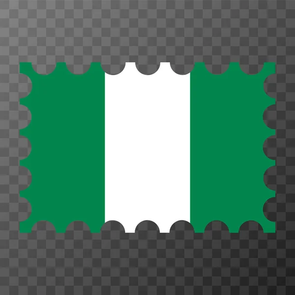 Znaczek Pocztowy Flagą Nigerii Ilustracja Wektora — Wektor stockowy