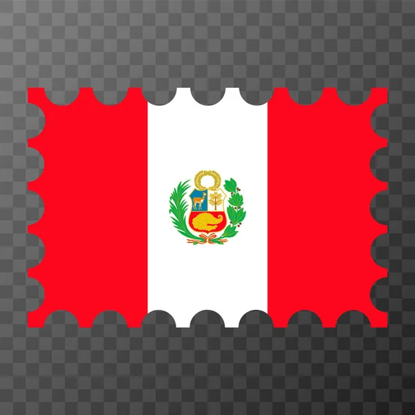 Briefmarke Mit Peru Flagge Vektorillustration — Stockvektor