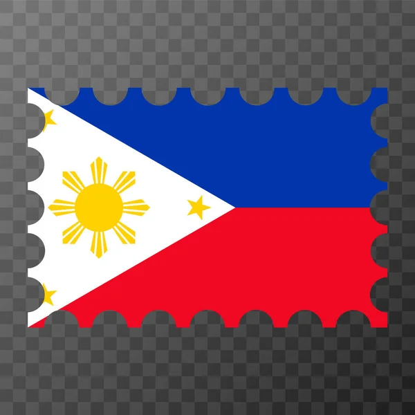 フィリピンの国旗を貼った切手 ベクターイラスト — ストックベクタ