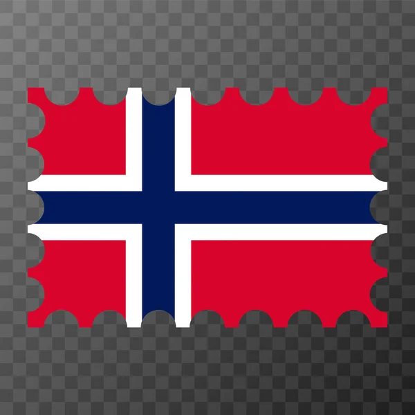 Почтовая Марка Флагом Норвегии Векторная Иллюстрация — стоковый вектор