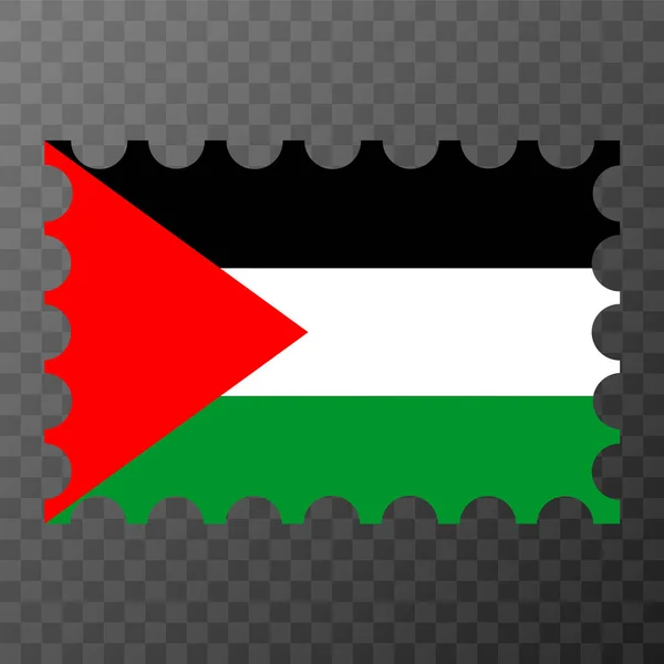 Postzegel Met Palestijnse Vlag Vectorillustratie — Stockvector