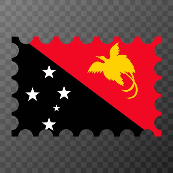 Znaczek Pocztowy Flagą Papui Nowej Gwinei Ilustracja Wektora — Wektor stockowy