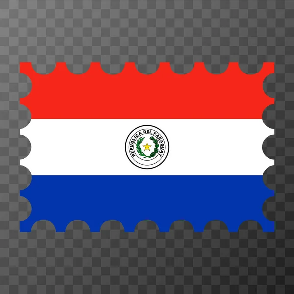 Postagestämpel Med Paraguay Flagga Vektorillustration — Stock vektor