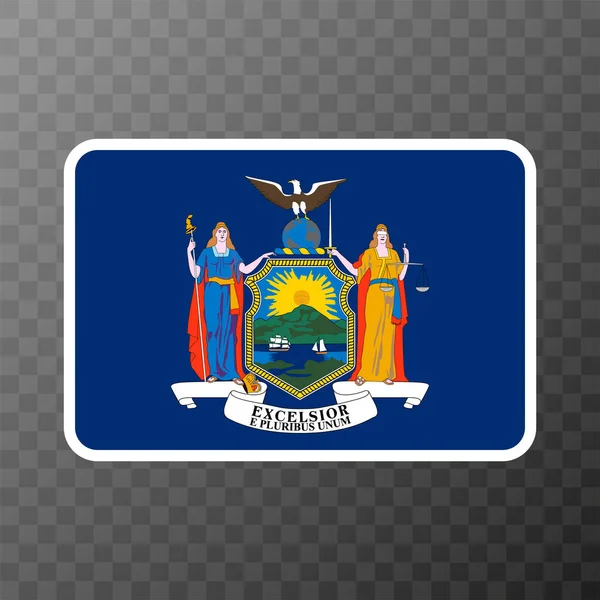 New York State Flag Vector Illustration — Vetor de Stock