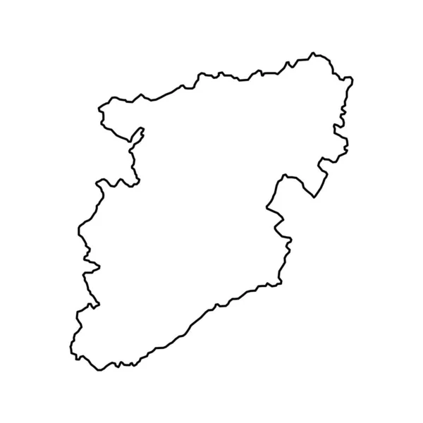 Viseu Map District Portugal 사기적 — 스톡 벡터