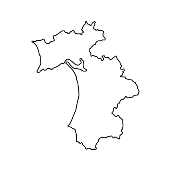 Χάρτης Setubal Περιφέρεια Πορτογαλίας Εικονογράφηση Διανύσματος — Διανυσματικό Αρχείο