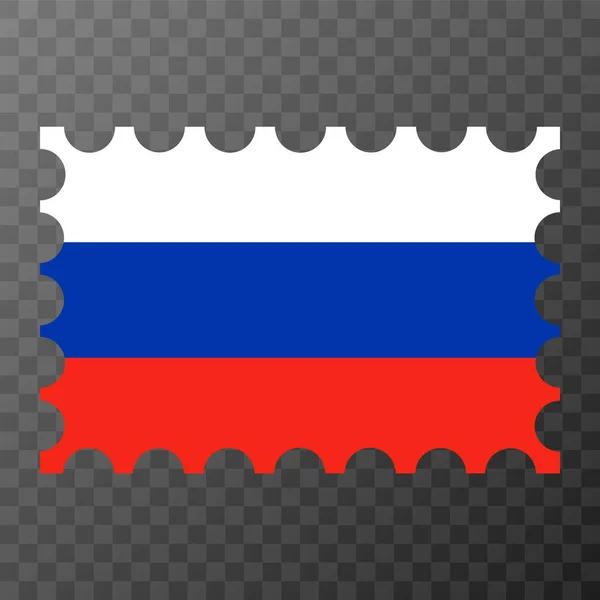 Почтовая Марка Флагом России Векторная Иллюстрация — стоковый вектор