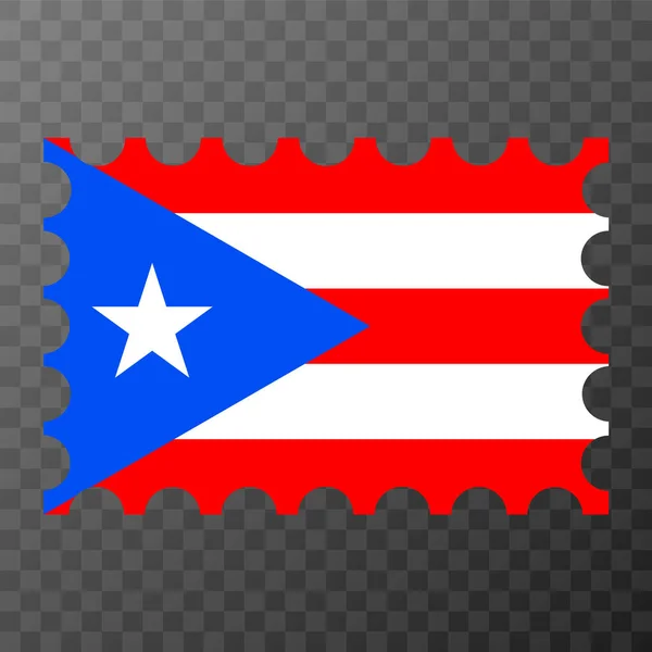Üzerinde Porto Riko Bayrağı Olan Posta Pulu Vektör Illüstrasyonu — Stok Vektör