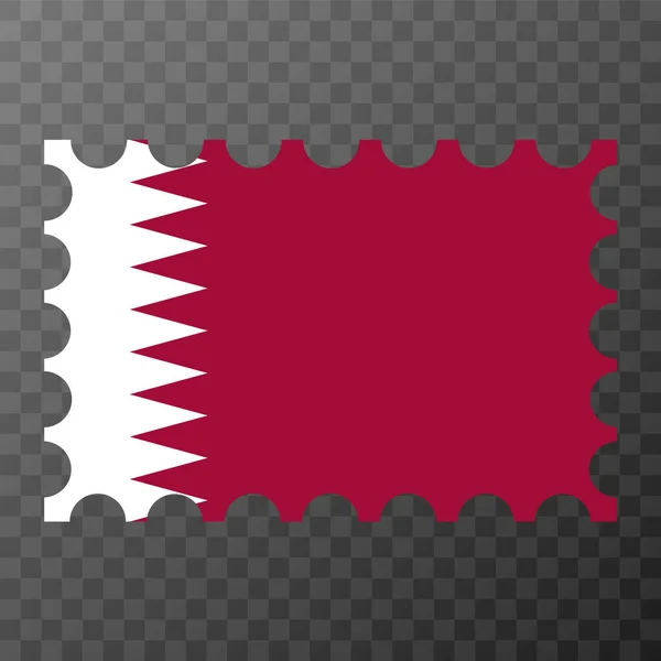 Briefmarke Mit Katar Flagge Vektorillustration — Stockvektor