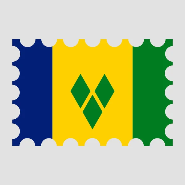 印有圣文森特和格林纳丁斯国旗的邮票 矢量说明 — 图库矢量图片
