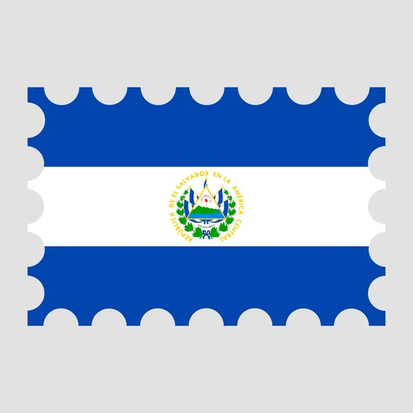 Sello Postal Con Bandera Salvador Ilustración Vectorial — Vector de stock