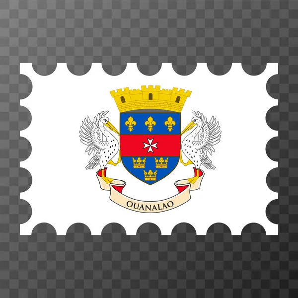 聖バルセロミー旗と切手 ベクターイラスト — ストックベクタ