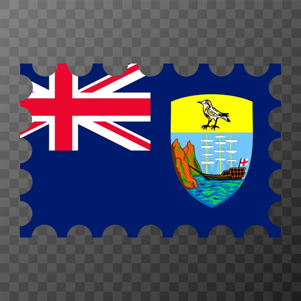Γραμματόσημο Σημαία Αγίας Ελένης Ανάληψης Και Τριστάν Ντα Κούνια Εικονογράφηση — Διανυσματικό Αρχείο
