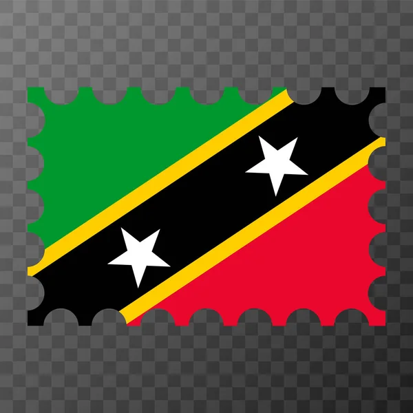 Znaczek Pocztowy Flagą Saint Kitts Nevis Ilustracja Wektora — Wektor stockowy