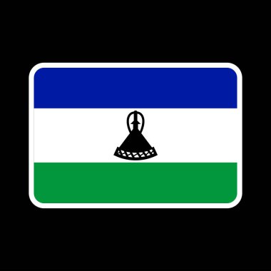Lesotho bayrağı, resmi renkler ve oran. Vektör illüstrasyonu.