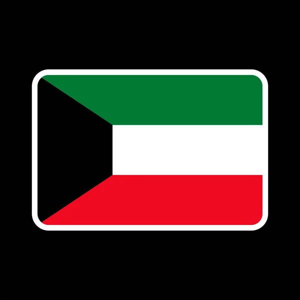 Bandera Kuwait Colores Oficiales Proporción Ilustración Vectorial — Vector de stock