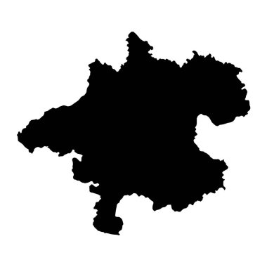 Avusturya 'nın Yukarı Avusturya eyalet haritası. Vektör illüstrasyonu.