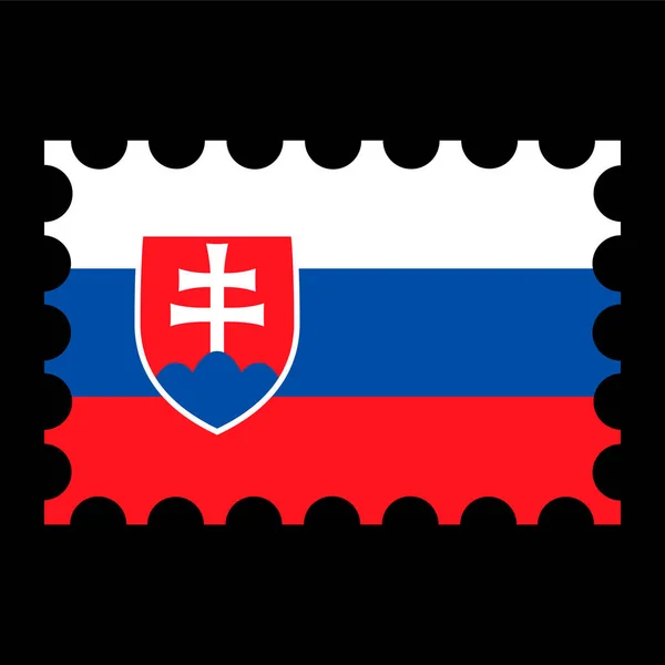 Poststämpel Med Slovakisk Flagga Vektorillustration — Stock vektor