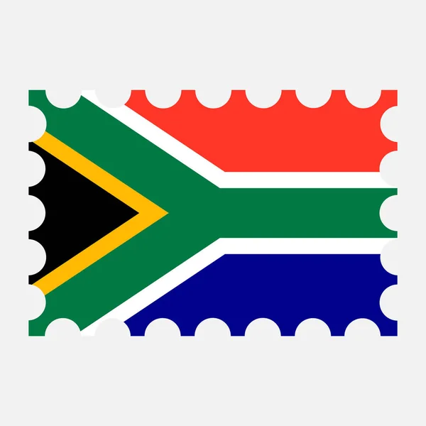 Briefmarke Mit Südafrika Flagge Vektorillustration — Stockvektor