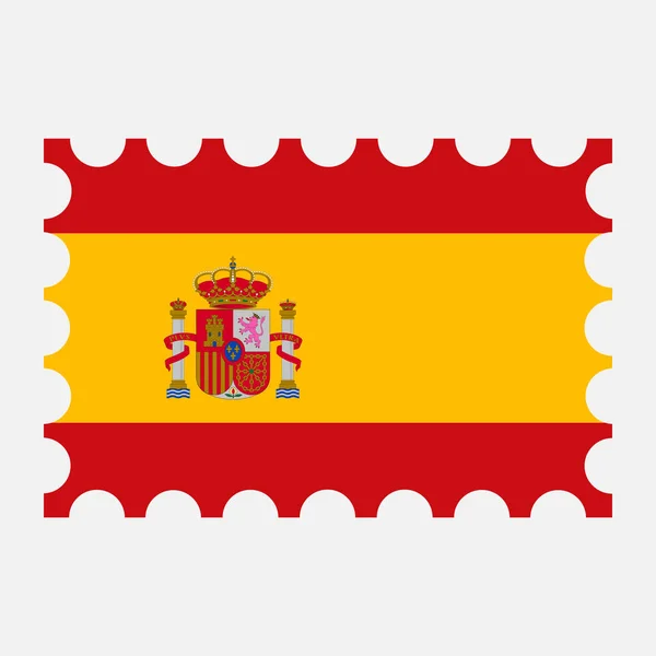 Carimbo Postal Com Bandeira Espanhola Ilustração Vetorial — Vetor de Stock
