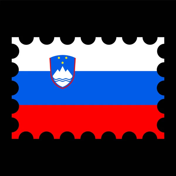 印有斯洛文尼亚国旗的邮票 矢量说明 — 图库矢量图片