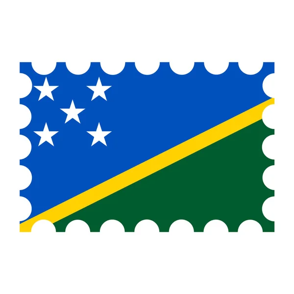 Poststämpel Med Salomonöarnas Flagga Vektorillustration — Stock vektor