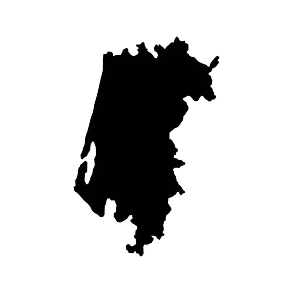Karte Von Aveiro Bezirk Von Portugal Vektorillustration — Stockvektor